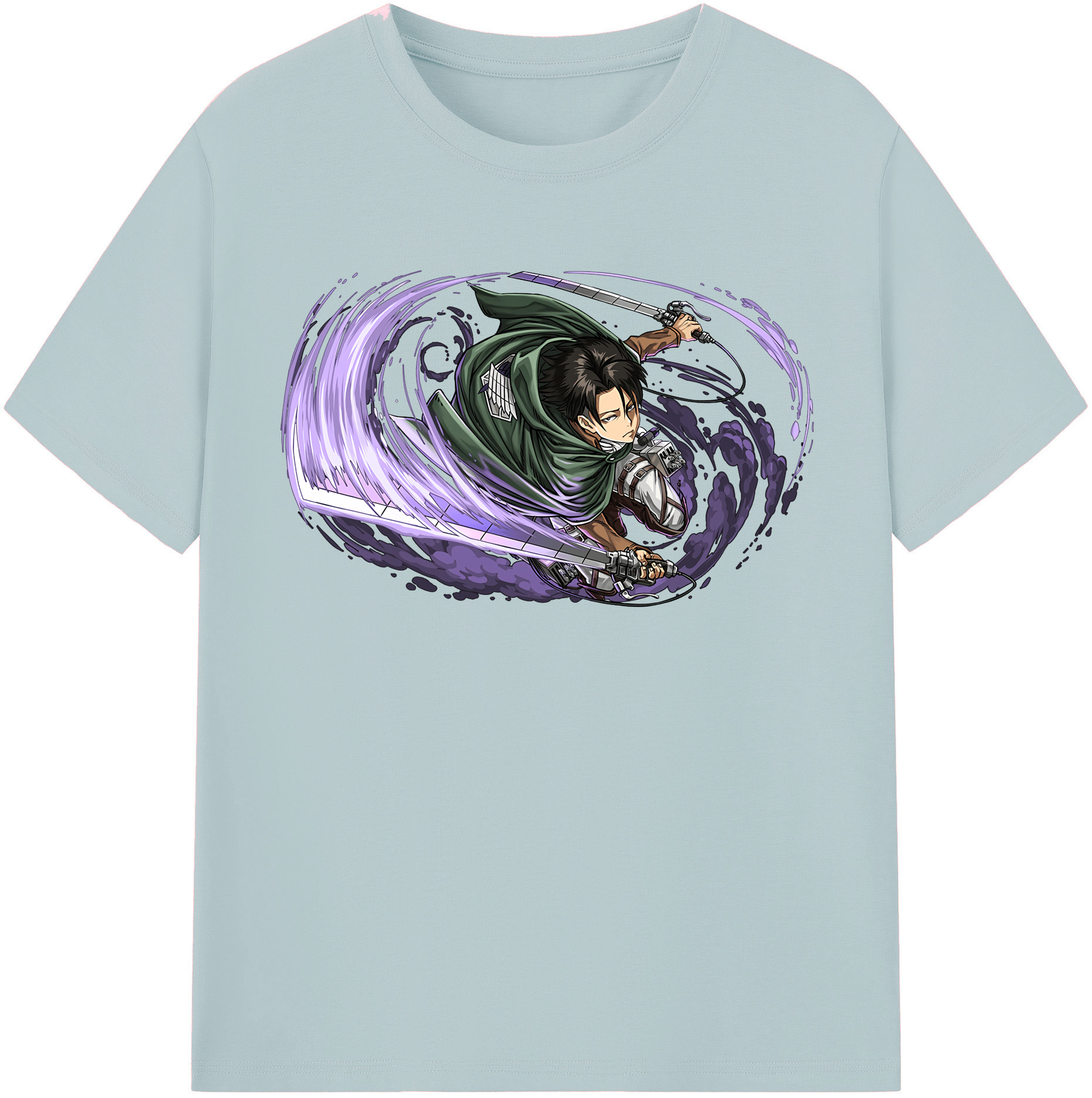 （画像用） 進撃の巨人 リヴァイ·アッカーマン Attack on Titan Levi Ackerman 綿100％半袖Tシャツ（フロントプリント）
